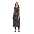 Generic Women's Casual Crepe Sleeveless Slit Dress (Black)